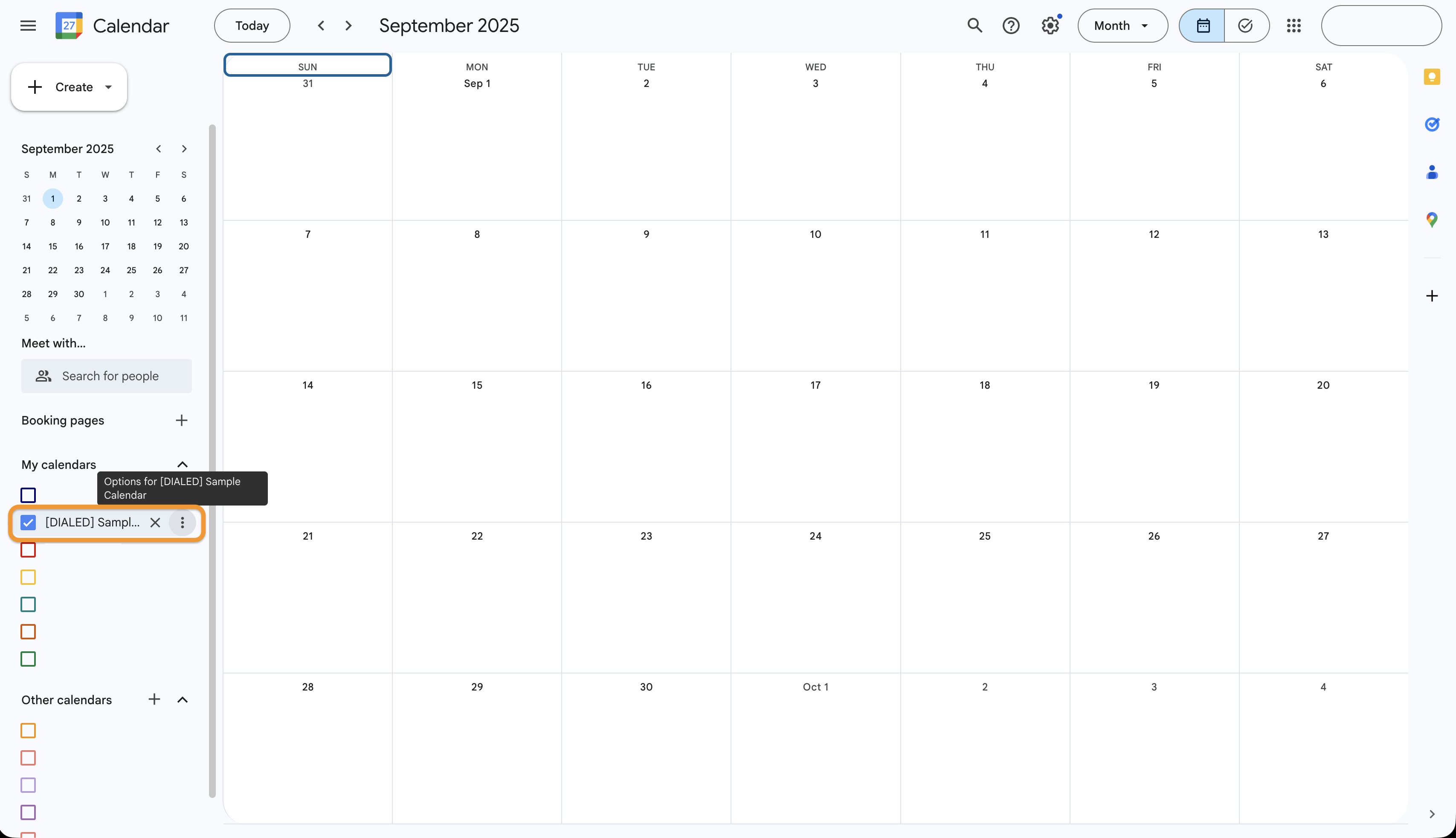 Google Calendar Homepage